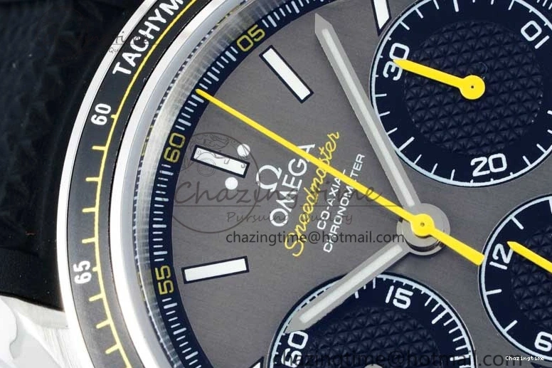 0314 ZipUp Speedmaster Racing Master SS HKF Best Edition Gray Black Dial on Black Rubber Strap A 7811